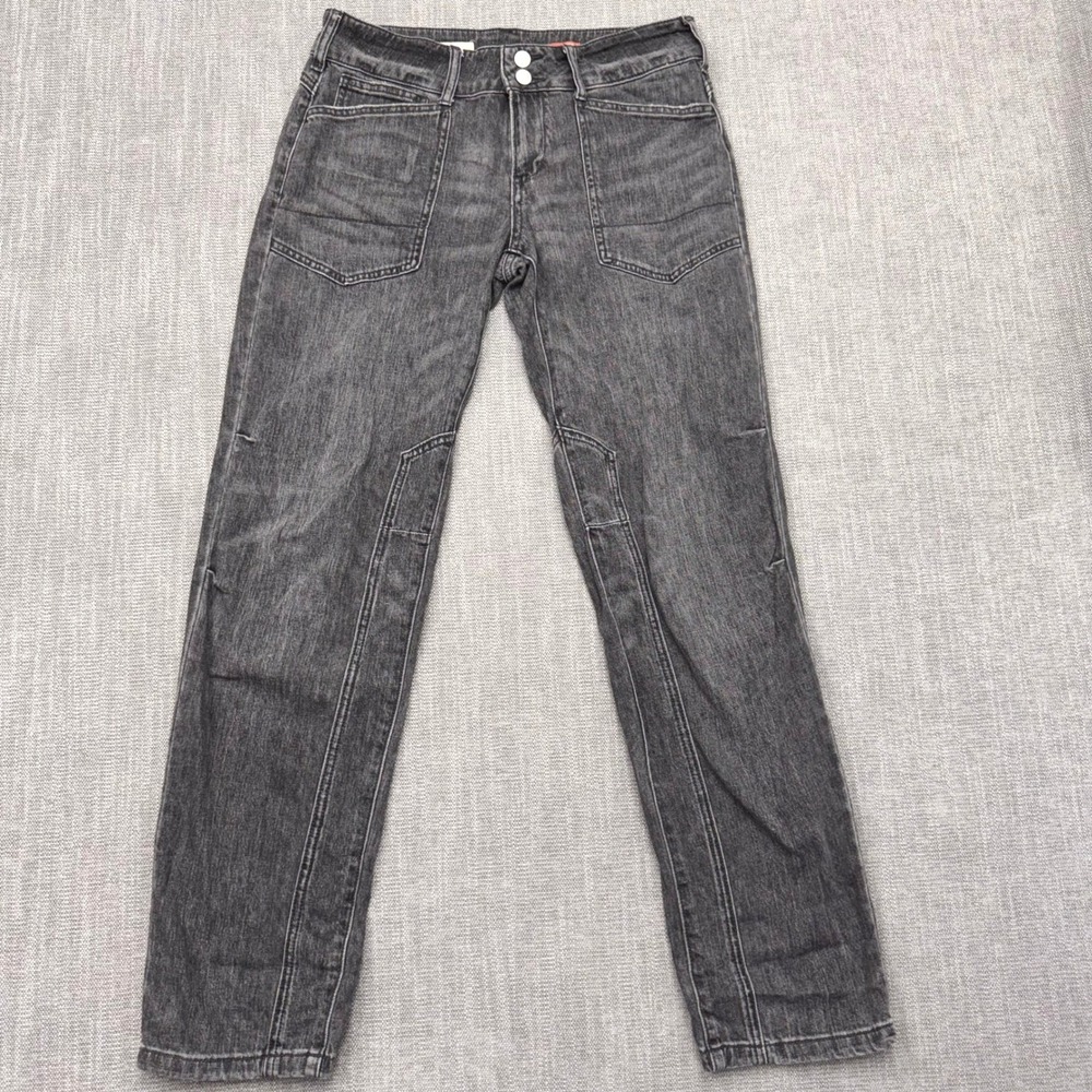 Pilcro Anthropologie Jeans Womens 26 Tall Black Utility Patch Pocket Straight